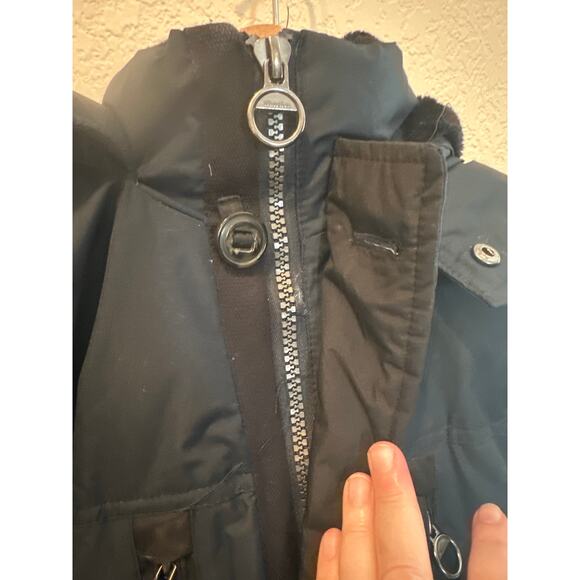 ⭐️ Men’s j. Whistler Black Puffer Winter Coat W / Faux Fur Size Medium - Picture 4 of 7